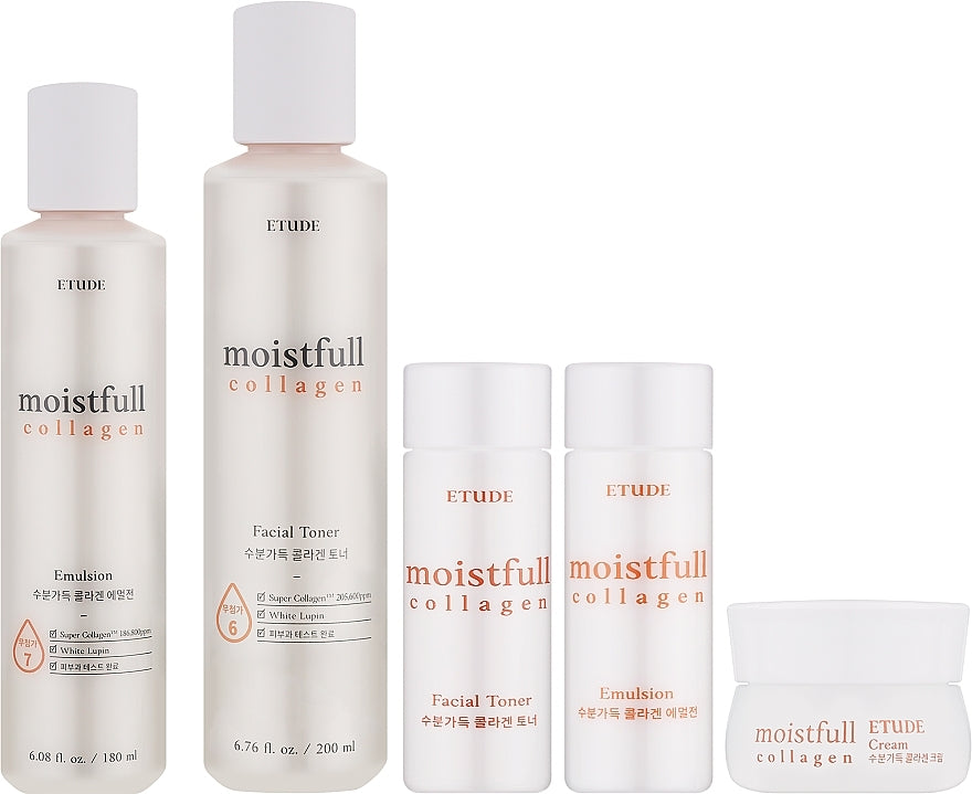 Set, 5 prodotti Etude Moistfull Collagen Set