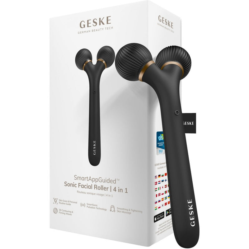 Geske 4-in-1 sonic massager for face and eye contour Grey Roller — Facial massager 