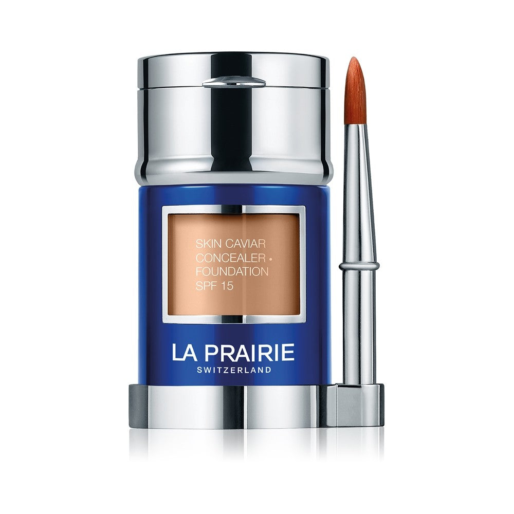 La prairie מייקאפ נוזלי יוקרתי עם קונסילר SPF 15 (מייקאפ קוויאר לעור) 30 מ"ל + 2 גרם - גוון: שנהב רך