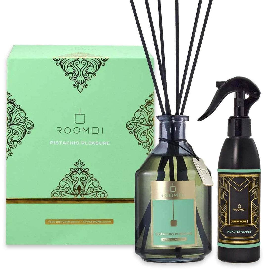 Roomoi Pistachio Pleasure cofanetto 500 ml + 200 ml — Σετ δώρου