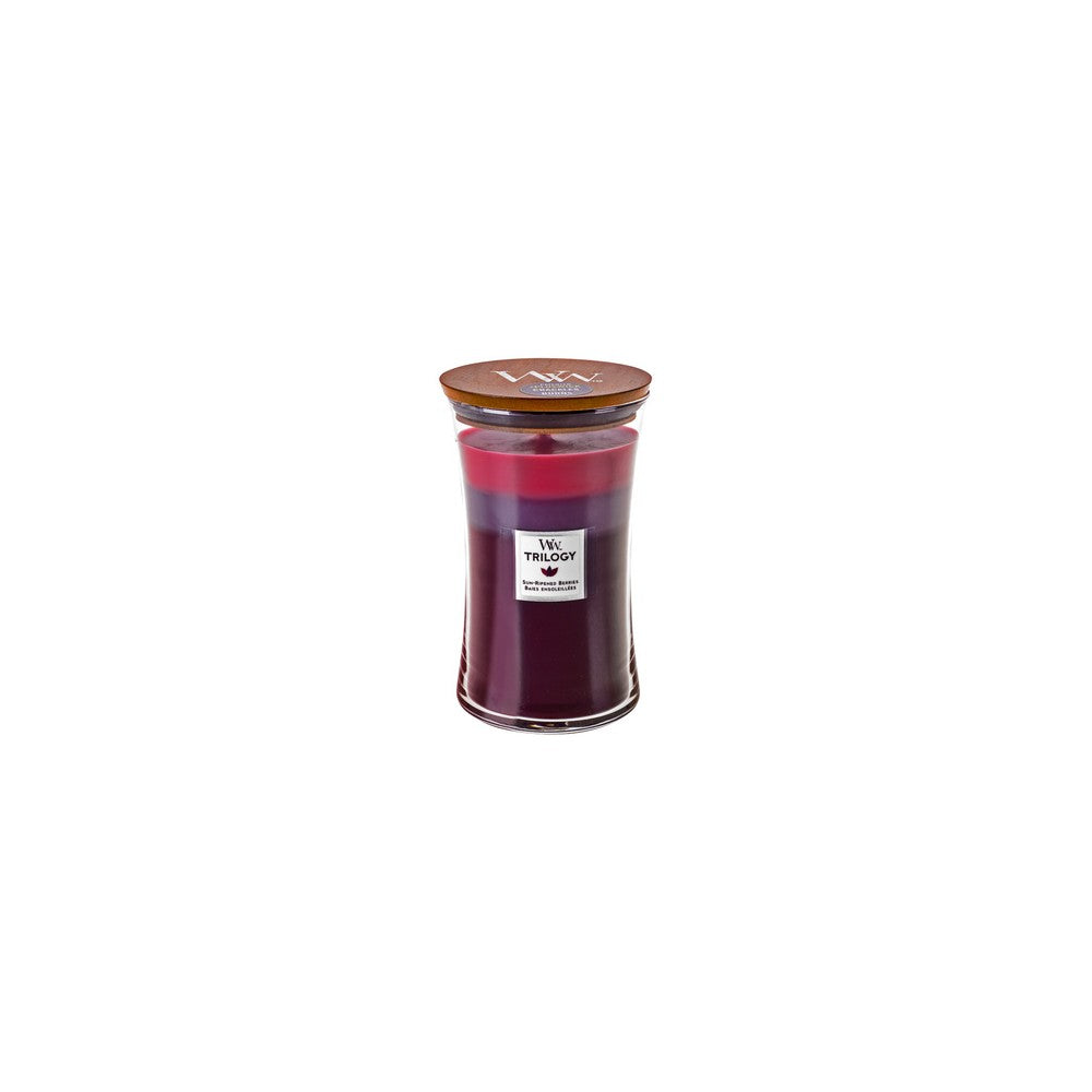 Woodwick Trilogy Sun Ripened Berries vaso 609 g — Tuoksukynttilä