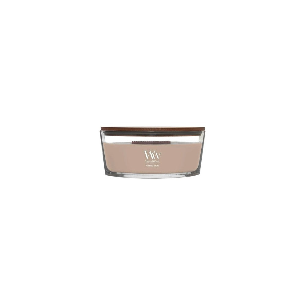 Woodwick Patchouli Cream 453,6 g — Bougie parfumée