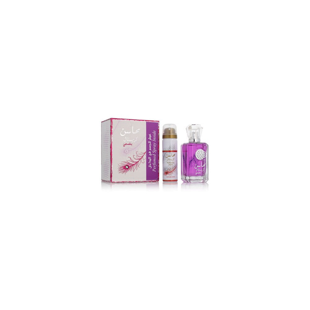 Lattafa Mahasin Crystal Violet Set Eau de Parfum 100 ml + deodorante spray Najdia 50 ml