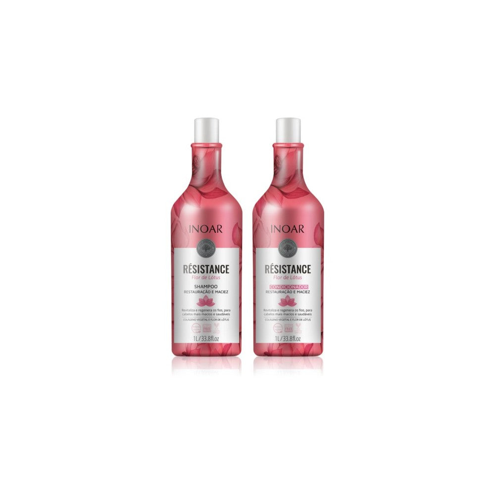 INOAR Résistance Flor de Lótus set para cabello débil 2× 1000 ml 