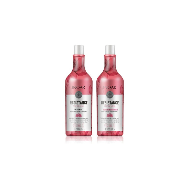 INOAR Résistance Flor de Lótus set para cabello débil 2× 1000 ml 