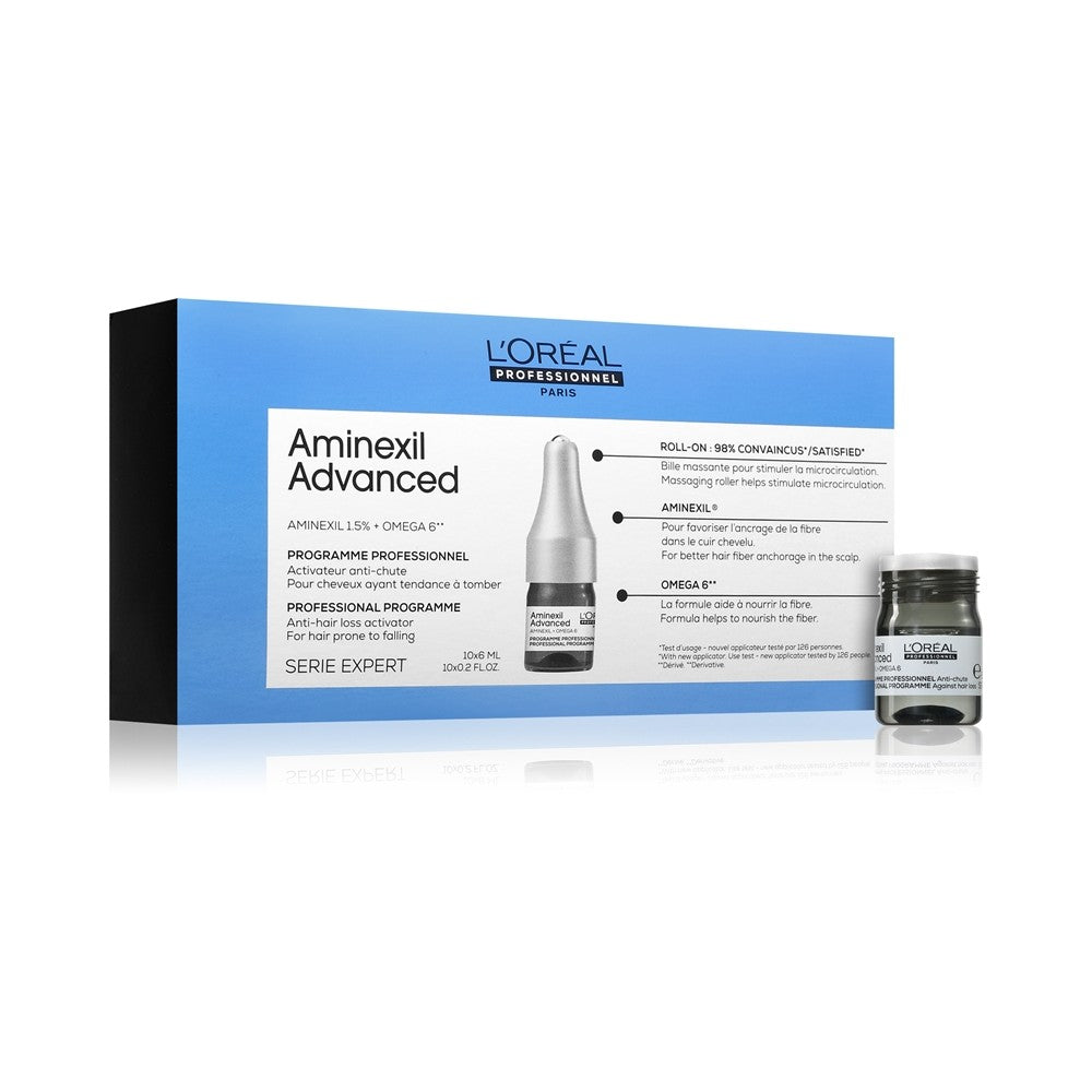 L’Oréal Professionnel Serie Expert Aminexil Advanced αμπούλα για την τόνωση της ανάπτυξης και την ενίσχυση των μαλλιών από τη ρίζα 10× 6 ml 