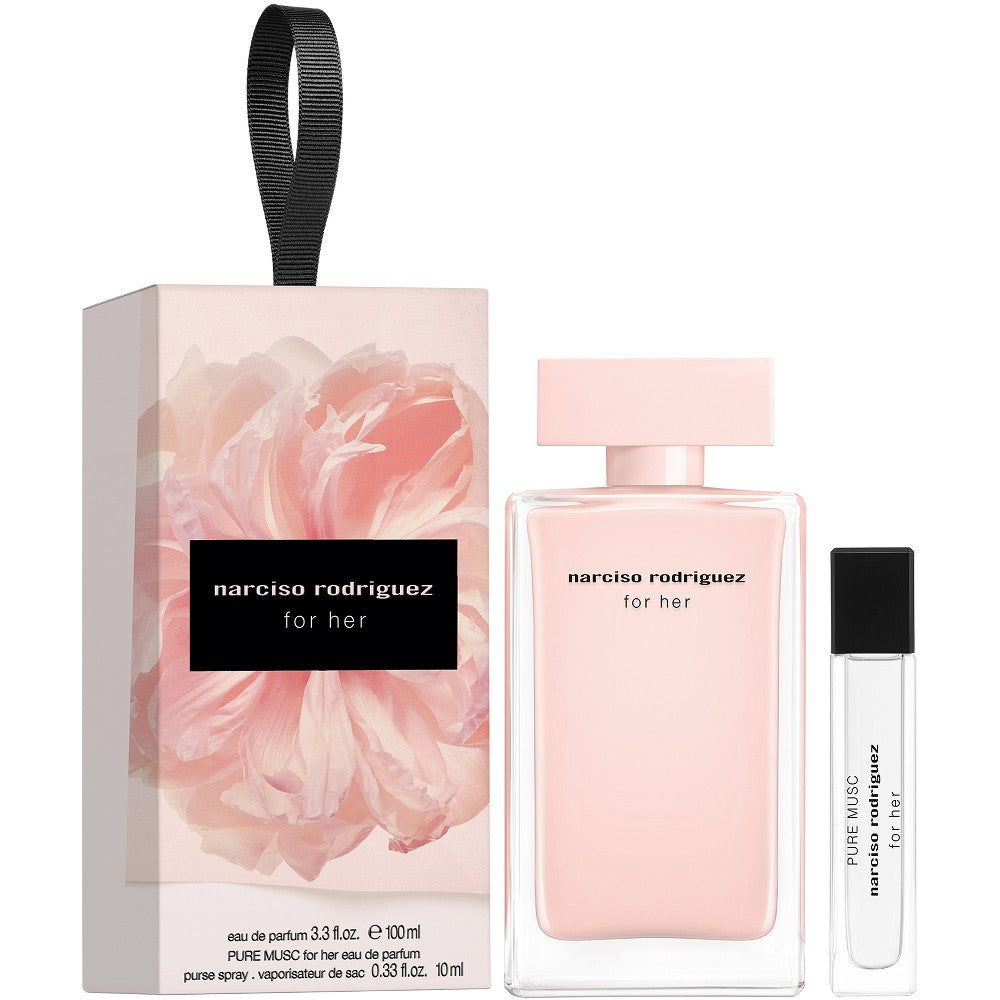 narciso rodriguez for her coffret cadeau pour femme rose avec format mini 