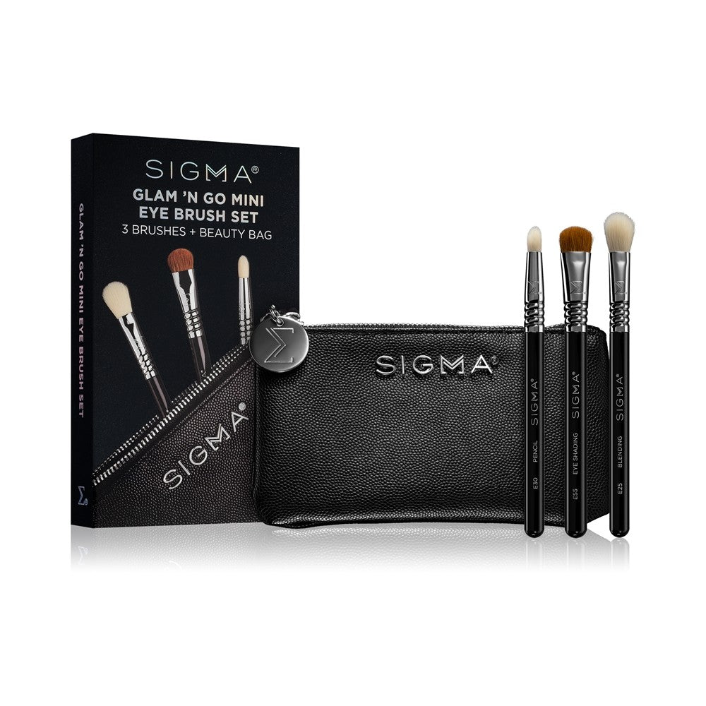 Sigma Beauty Brush Set Glam N Go Set med borstar med fodral 3 st 