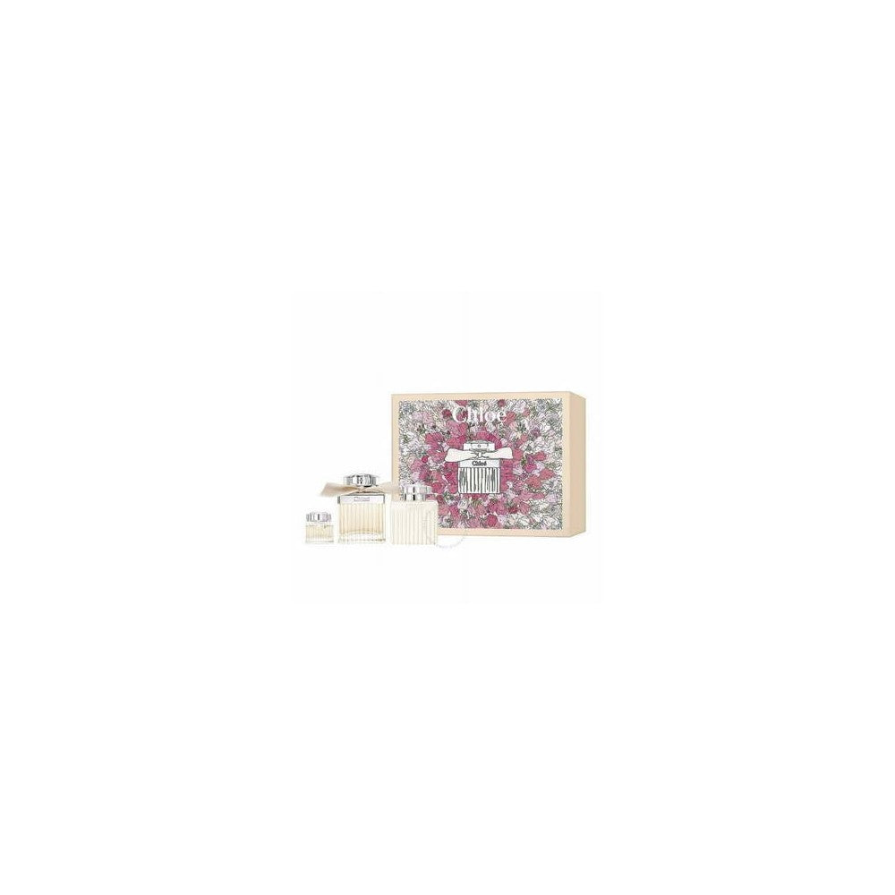 Chloé Conjunto de presente Chloe eau de parfum 75 ml loção corporal 100 ml e miniatura edp 5ml 