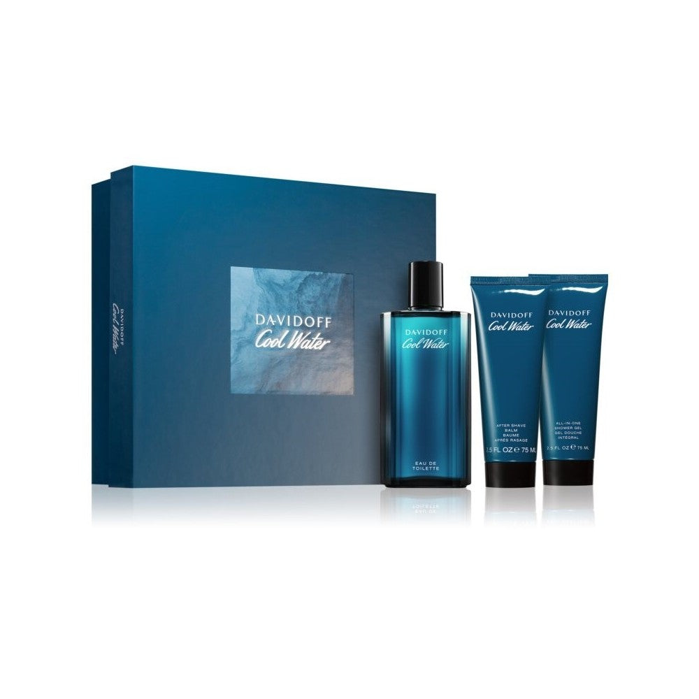 Davidoff קולי ווטר מן יונייטד סט וקופסת מתנה או דה טואלט 125 מ"ל באלסמו אפטרשייב 75 מ"ל קולי ווטר וג&