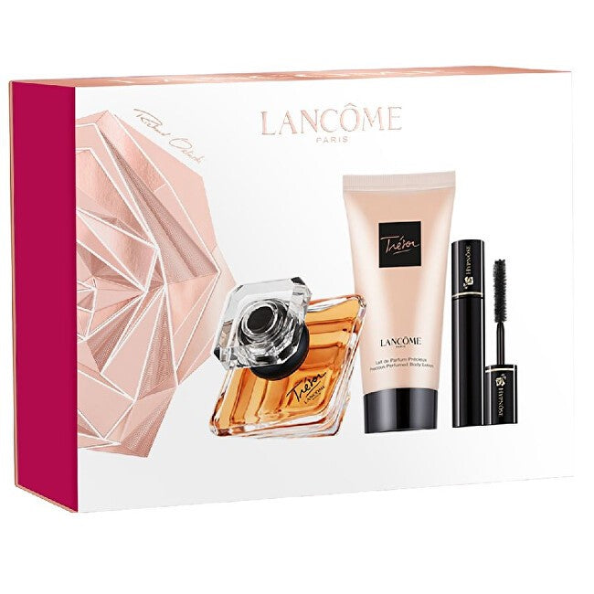 Lancome Conjunto de presente Tresor eau de parfum 30 ml, loção corporal 50 ml e máscara Hypnose 2 ml 