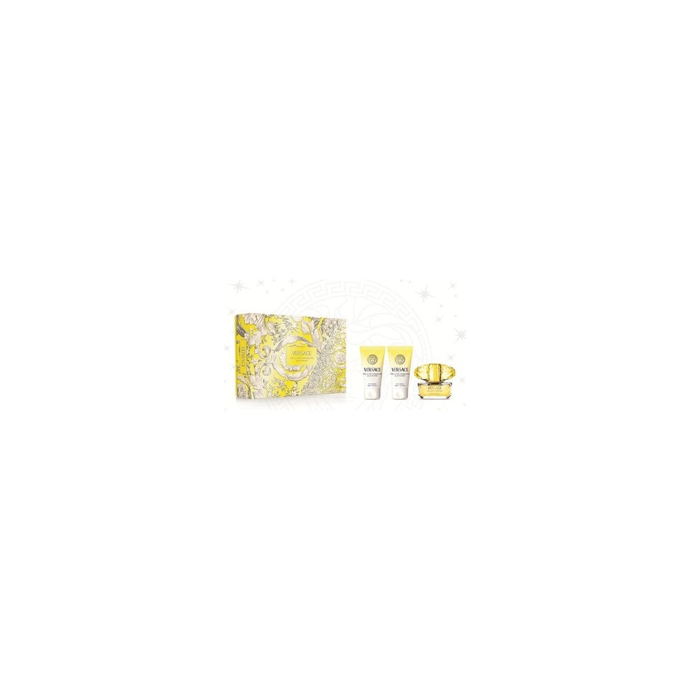 Versace 옐로우 다이아몬드 오 드 뚜왈렛 50ml, 옐로우 다이아몬드 샤워 젤 50ml, 옐로우 다이아몬드 로션 50ml 선물 세트 