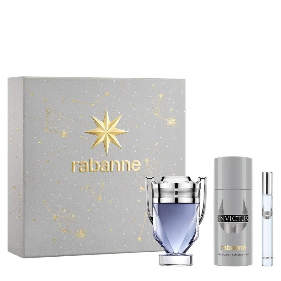 Rabanne Invictus Eau de Toilette Spray 100ml Set van 3 Stuks 