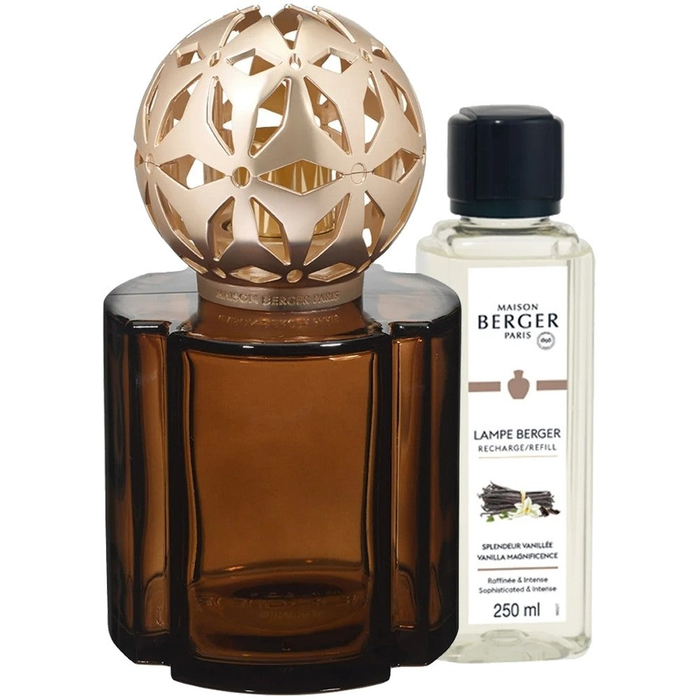 Maison berger paris Zestaw prezentowy lampa katalityczna Pomelis brązowa + uzupełnienie Magnifica wanilia 250 ml 