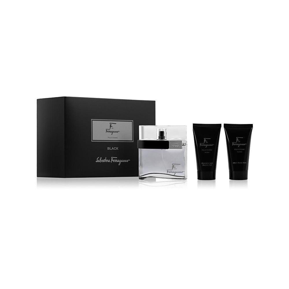 Salvatore ferragamo F By Ferragamo Black - EDT 100 ml + shower gel 75 ml + aftershave balm 75 ml 