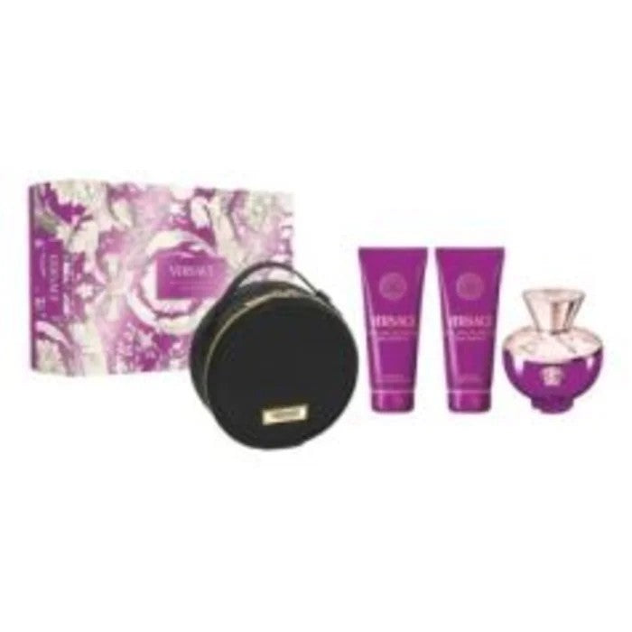 Versace Dylan Purple - EDP 100 ml + balsam do ciała 100 ml + żel pod prysznic 100 ml + kosmetyczka (czarna) 