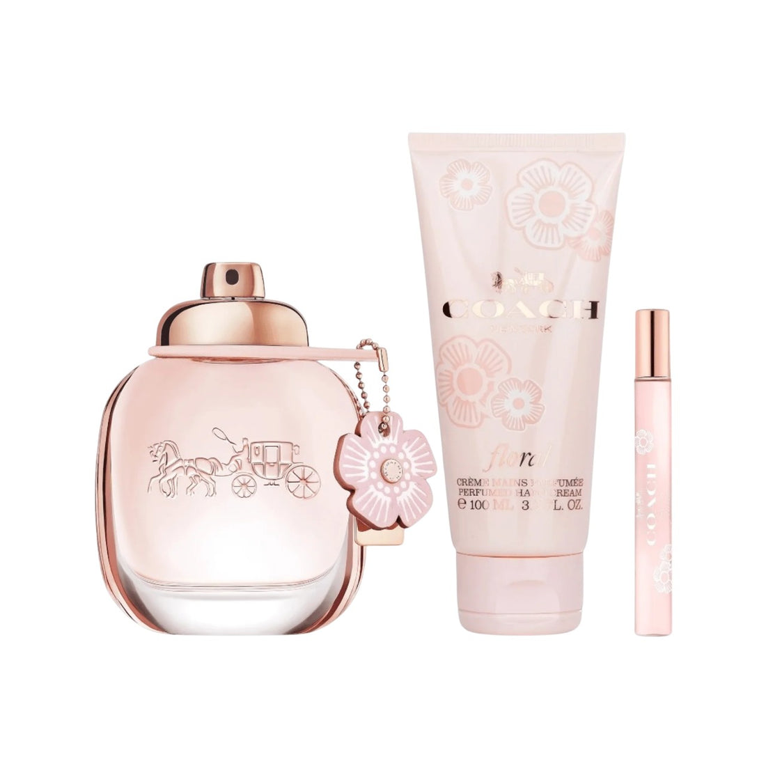 Coach 세트 Coach: 여성용 플로럴 Eau de Parfum 90 ml + 여성용 플로럴 Eau de Parfum 7,5 ml + 전신용 플로럴 바디 로션 100 ml 