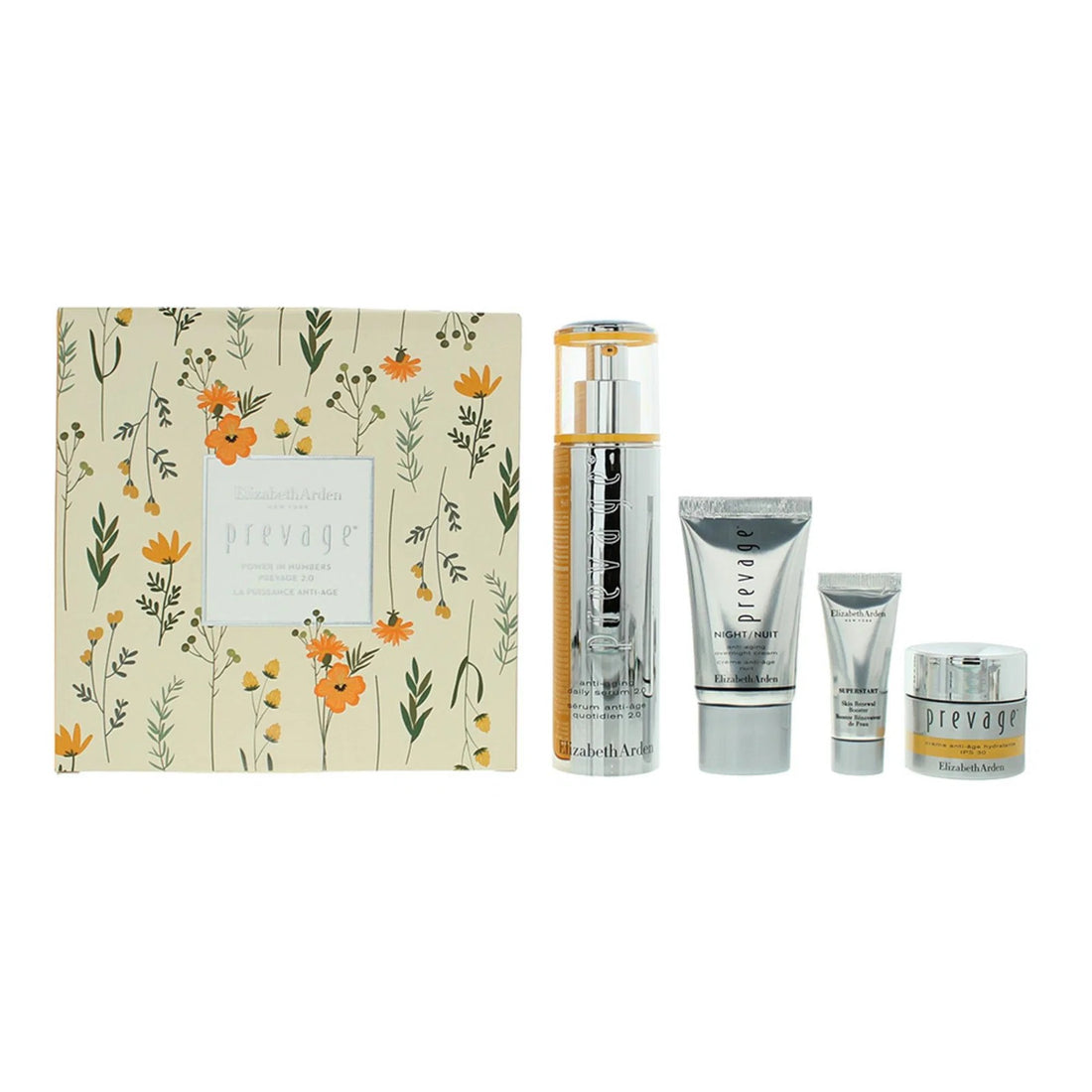 Zestaw Elizabeth Arden: Prevage Krem do twarzy SPF 30 15 ml + Prevage 2.0 Serum Anti-Age 50 ml + Superstart Serum 5 ml + Prevage - Krem na dzień Anti-Age SPF 30 15 ml 