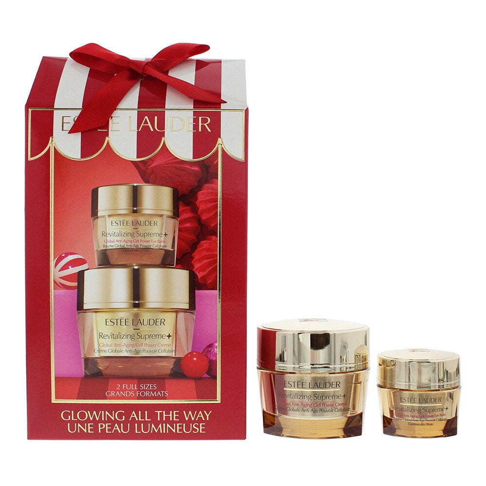 Set Glowing All The Way Estee Lauder: Revitalizing Supreme+ krem for ansiktet 50 ml + Revitalizing Supreme+ Lift &amp; Firm øyebalsam for øyekonturen 15 ml 