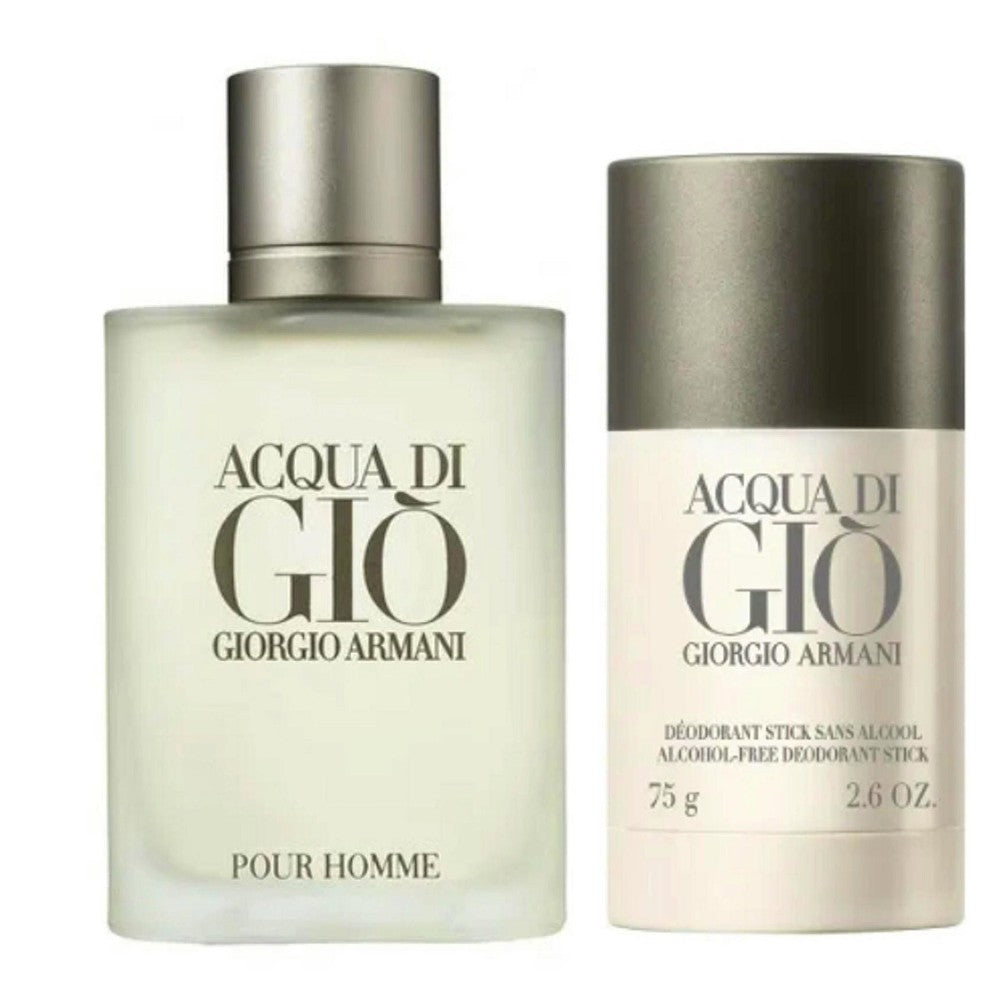 Giorgio armani Zestaw Giorgio Armani : Acqua di Gio Eau De Toilette dla mężczyzn 100 ml + Acqua di Gio Anti-Perspirant Deodorant Stick dla mężczyzn 75 g 
