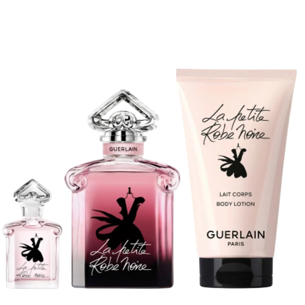 세트 Guerlain: 여성용 La Petite Robe Noire Intense Eau de Parfum 50 ml + 여성용 La Petite Robe Noire Intense Eau de Parfum 5 ml + La Petite Robe Noire Intense 바디 로션 75 ml 