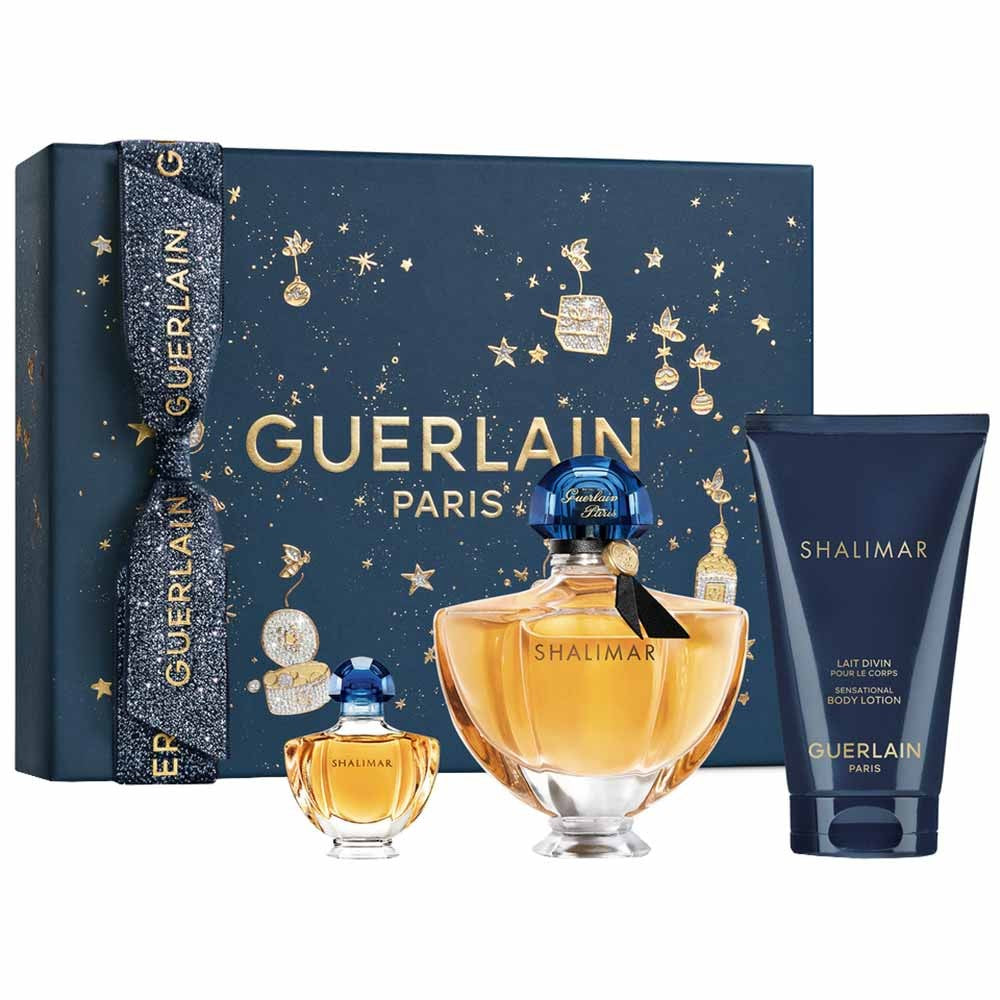 세트 Guerlain: 여성용 Shalimar Eau De Parfum 50 ml + 여성용 Shalimar Eau De Parfum 5 ml + Shalimar 바디 로션 75 ml 
