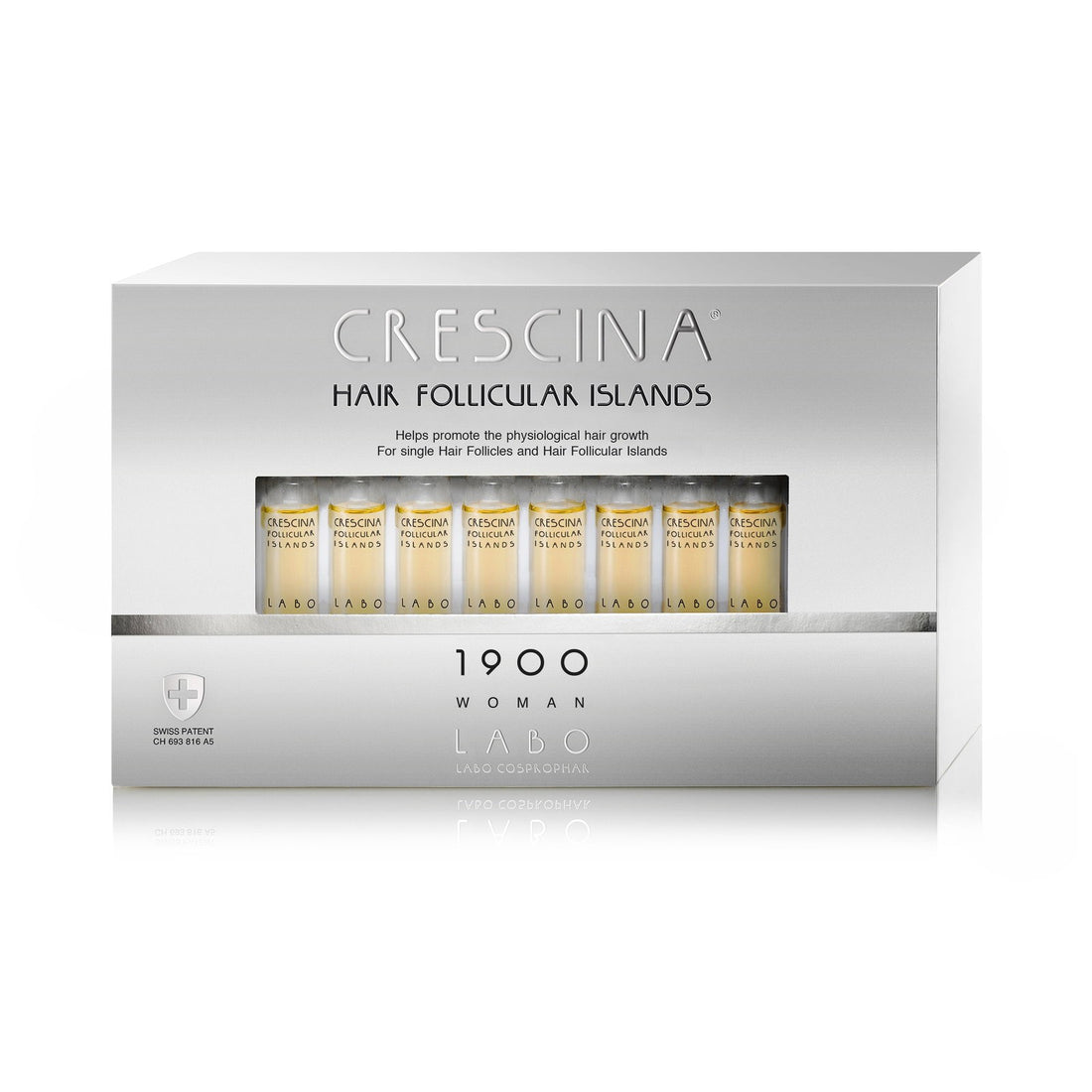 Labo Crescina Follicular Islands 1700 ampuller for stimulering av vekst Behandlingsserum for hodebunnen for kvinner 20 stk. 