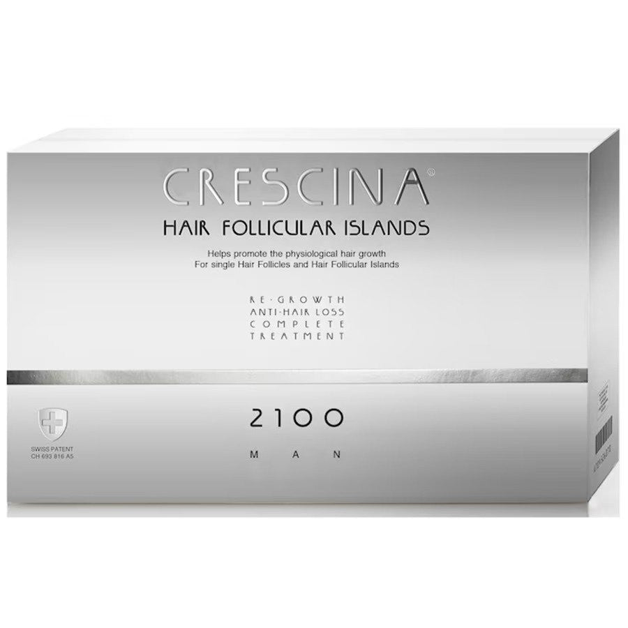 Labo Crescina Follicular Islands 2100 أمبولات لتحفيز النمو سيروم علاج لفروة الرأس للرجال 10 + 10 قطع 