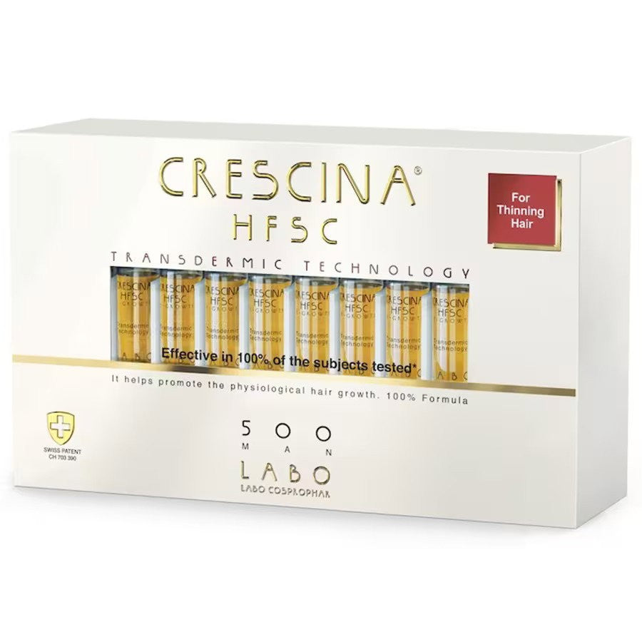 Labo Crescina Transdermic HFSC 500 أمبولات لتحفيز النمو سيروم علاج لفروة الرأس للرجال 20 قطعة 3,5 مل 