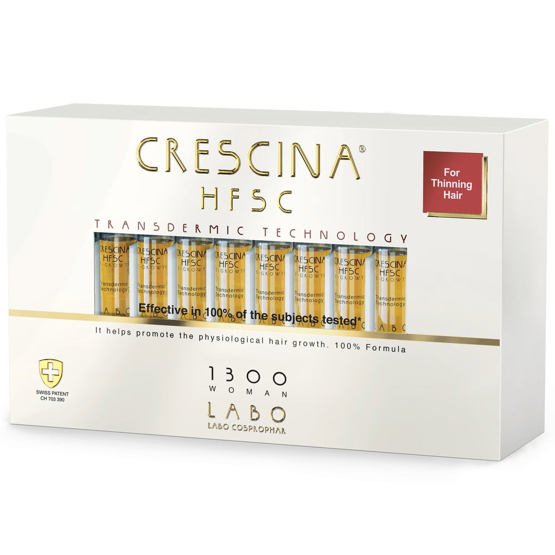 Labo Crescina Transdermic HFSC 1300 אמפולות לגירוי הצמיחה סרום טיפולי לקרקפת לנשים 20 יחידות 3,5 ml 