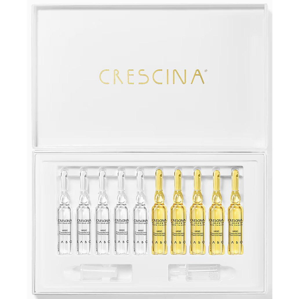 Labo Crescina Transdermic HFSC 500 أمبولات لتحفيز النمو سيروم علاج فروة الرأس للرجال 10 + 10 قطع 3,5 مل 