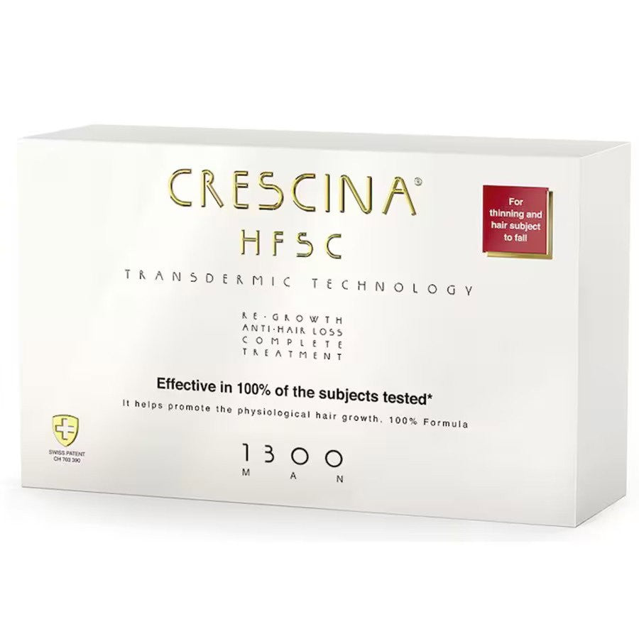 Labo Crescina Transdermic HFSC 1300 أمبولات لتحفيز النمو سيروم علاج لفروة الرأس للرجال 10 + 10 قطع 3,5 مل 