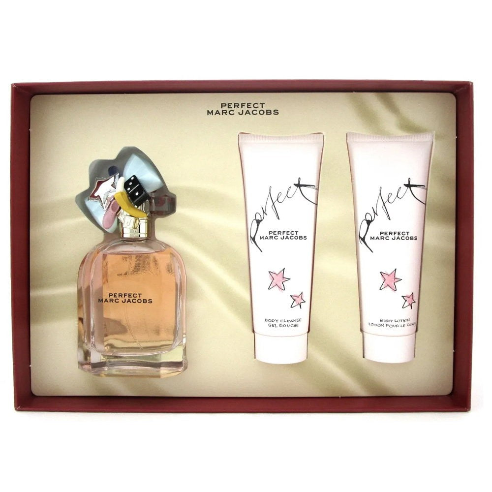 Marc jacobs 세트 Marc Jacobs: Perfect Eau De Parfum For Women 100 ml + Perfect Hydrating 바디 로션 75 ml + Perfect Eau De Parfum For Women 10 ml *미니어처 