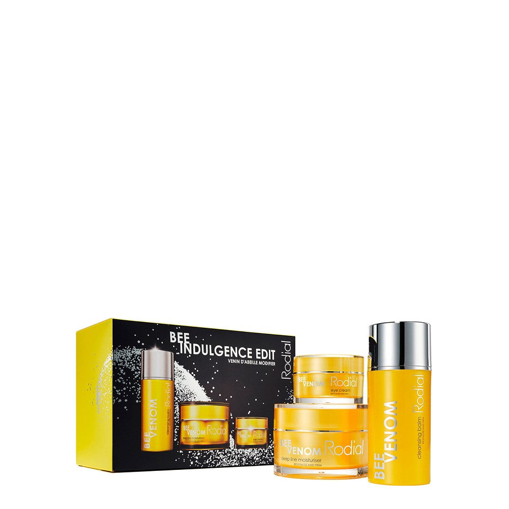 Rodial Bee Indulgente Edit Set Rodial: 비벌독 페이스 모이스처라이징 크림 50 ml + 비벌독 브라이트닝 아이 컨투어 크림 25 ml + 불순물을 제거하는 비벌독 페이스 클렌징 밤 100 ml 
