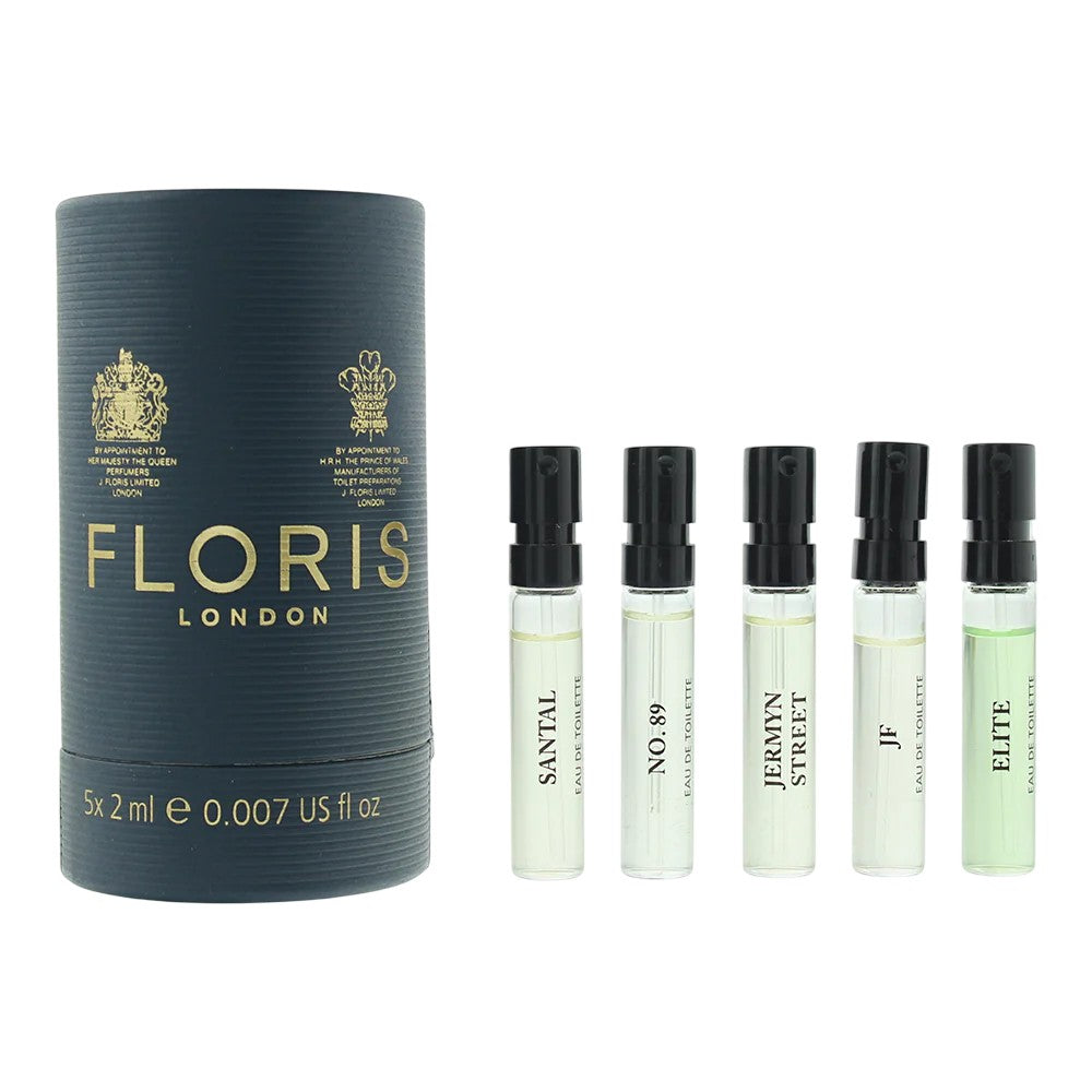 Set Floris Of London: No. 89 2 ml + Santal 2 ml + Jermyn Street 2 ml + JF 2 ml + Elite 2 ml 