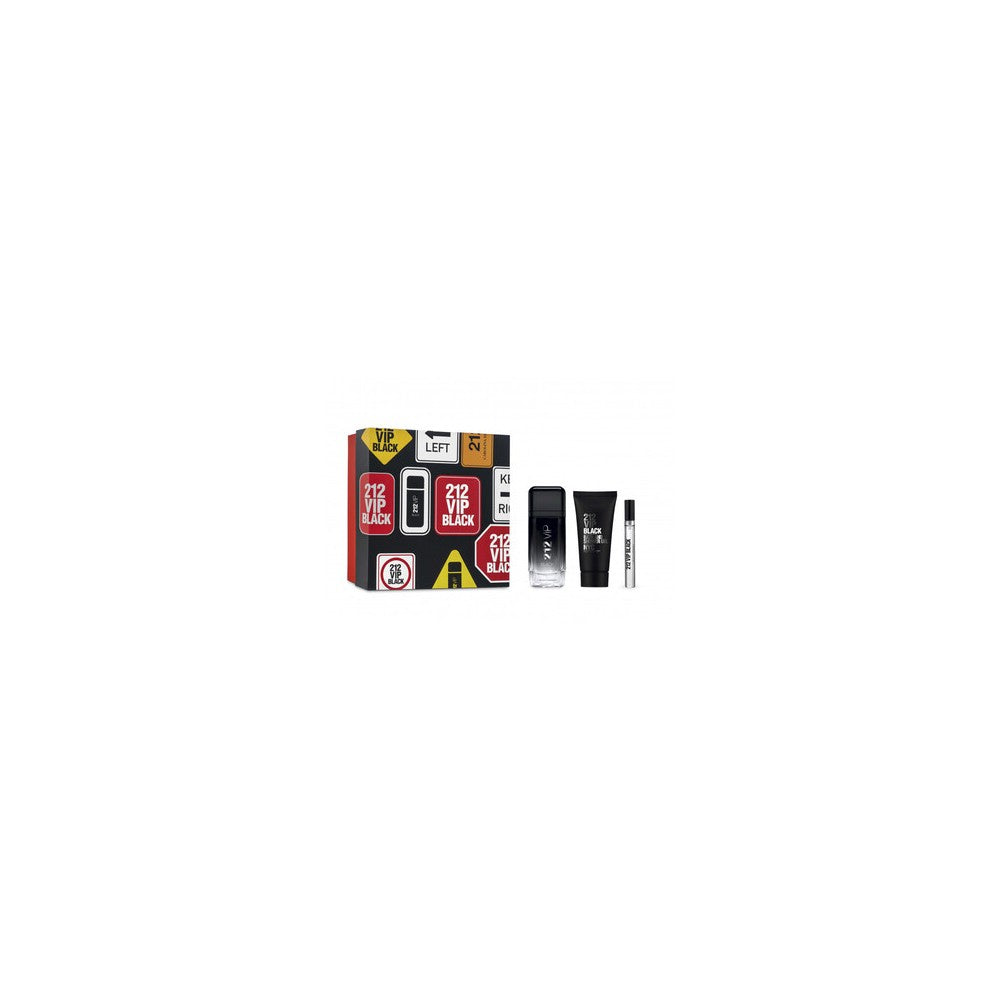 Carolina Herrera 212 VIP Men Black EDP dárková sada sprchový gel 100 ml a miniatura EDP 10 ml 