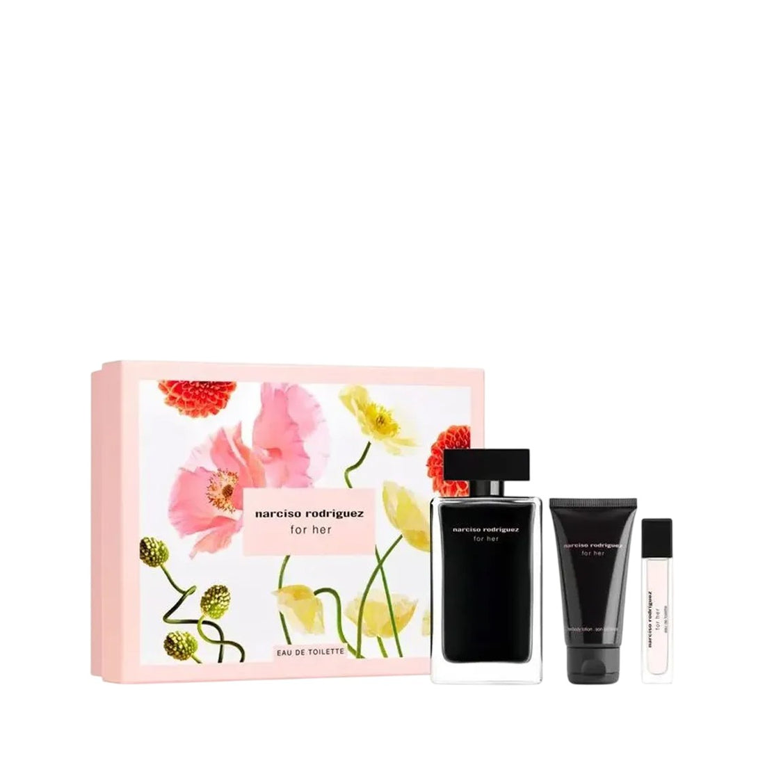 Narciso Rodriguez Narciso Rodriguez for Her EDT geschenkset 100 ml, bodylotion 50 ml en miniatuur EDT 10 ml 100ml 