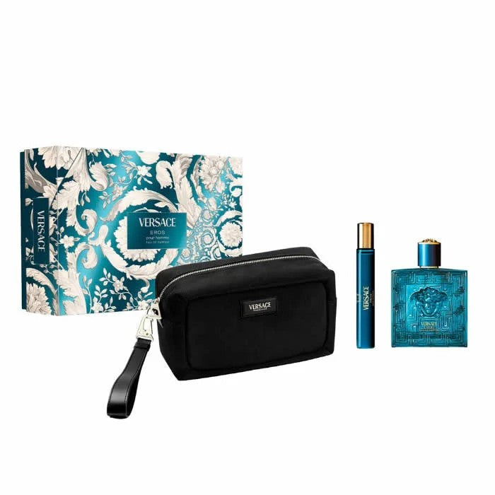 Estuche regalo Versace Eros Eau de Parfum EDP 100 ml, miniatura EDP 10 ml y neceser cosmético 100 ml 