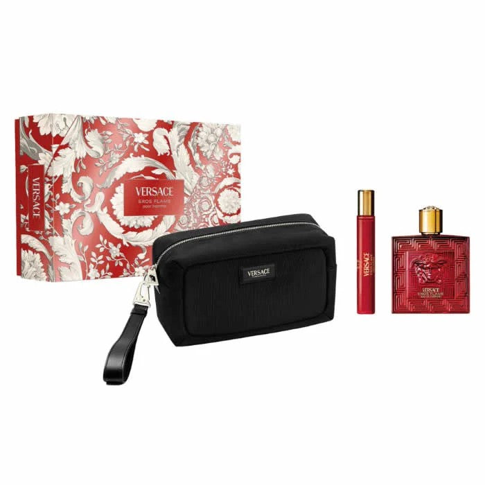 Sada Versace Eros Flame EDP 100 ml + miniatura EDP 10 ml + kosmetická taštička 100 ml 