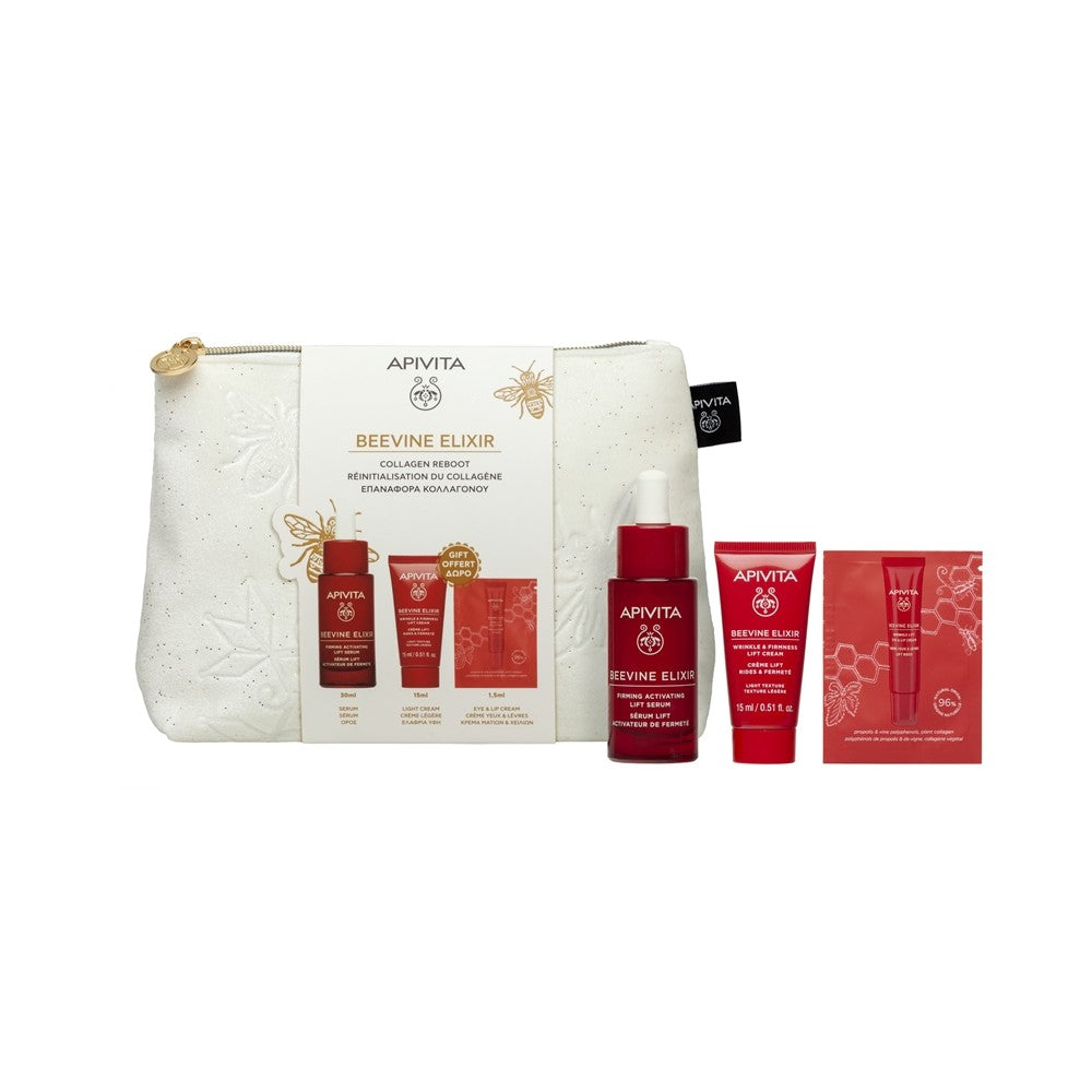 Apivita Beevine Elixir Gift Pouch kerstgeschenkset om de huid te verstevigen 