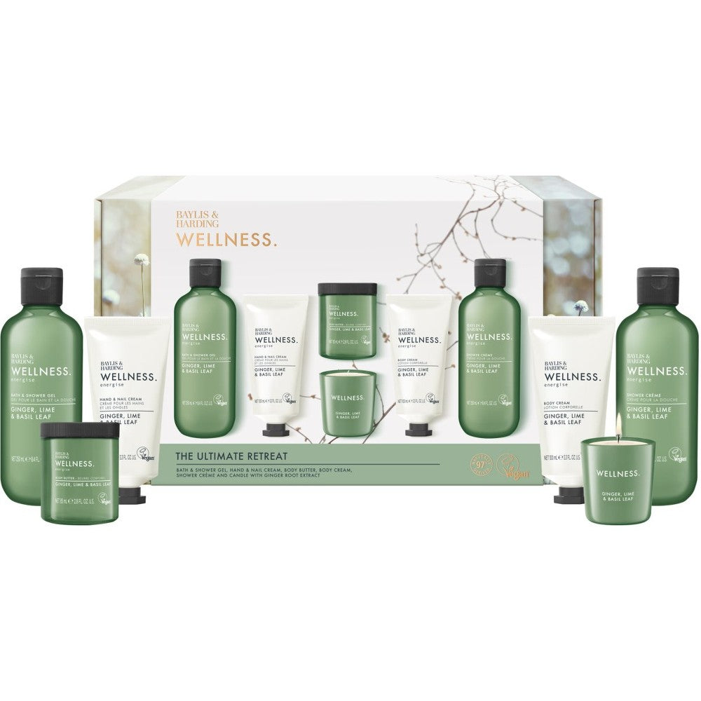 Baylis &amp; Harding Wellness. Energise set de regalo Ginger, Lime &amp; Basil Leaf 