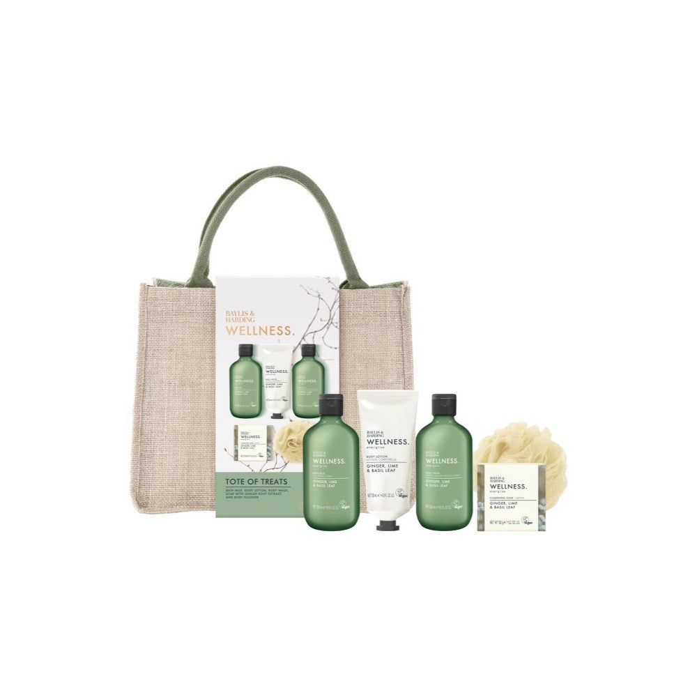 Baylis &amp; Harding Wellness. Energise estuche de regalo neceser de cosméticos Ginger, Lime &amp; Basil Leaf 