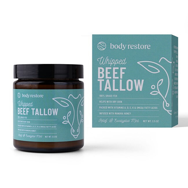 Body Restore Whipped Beef Tallow Balm Eucalyptus & Mint nærende kropscreme 73 ml 