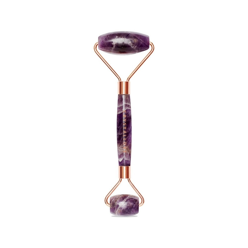 Crystallove Amethyst Roller kasvojen hierontarulla 