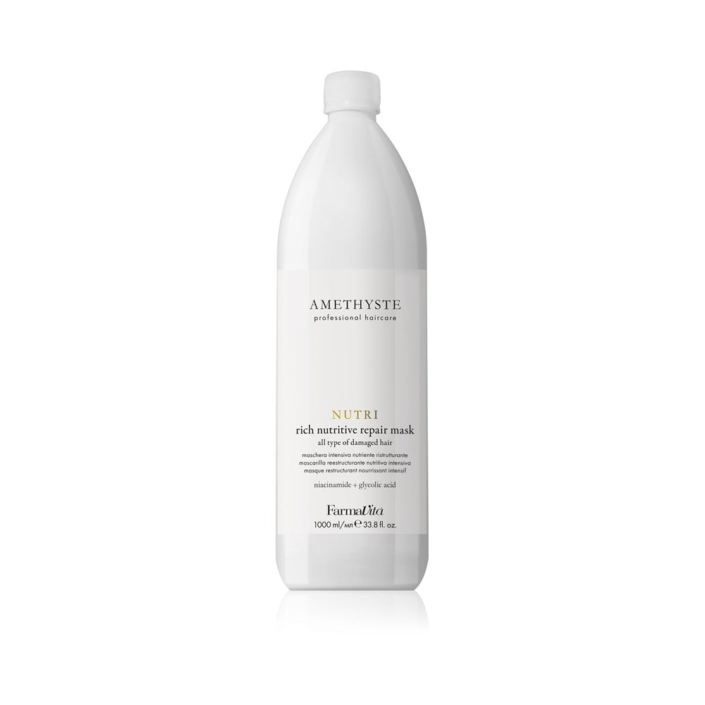 FarmaVita Amethyste Nutri maschera de régénération profonde pour cheveux abîmés, traités chimiquement 1000 ml 