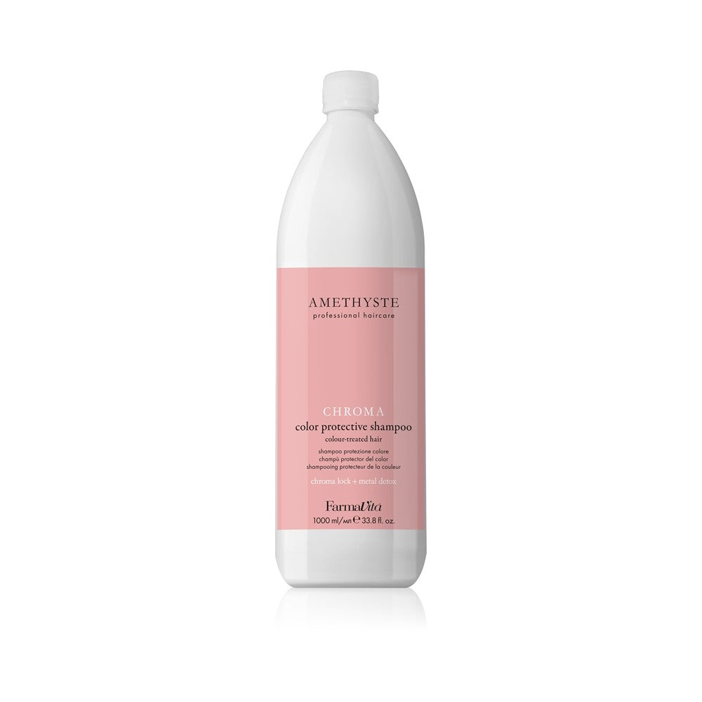 FarmaVita Amethyste Chroma fuktighetsgivende og beskyttende sjampo for farget hår 1000 ml 