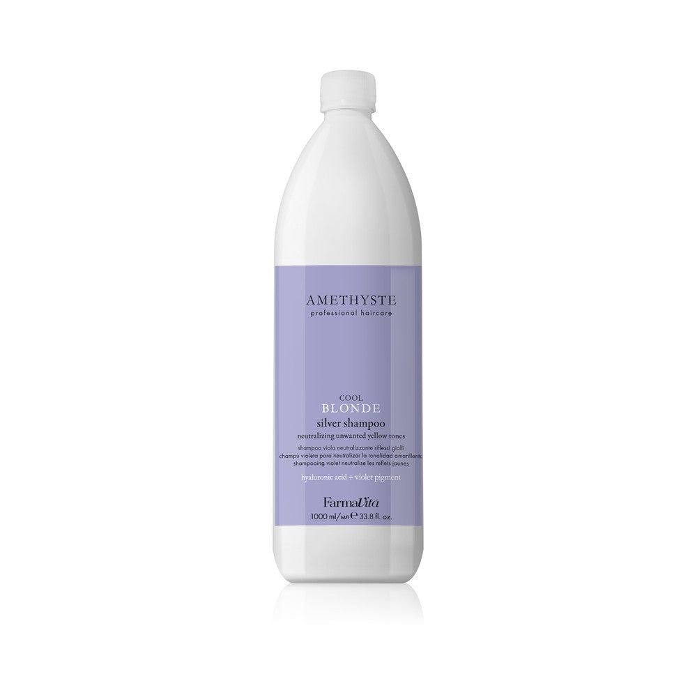 FarmaVita Shampooing violet Amethyste Cool Blonde pour cheveux blonds et méchés 1000 ml 