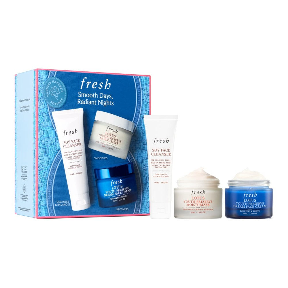 fresh مجموعة Smooth Days, Radiant Nights للعناية بالوجه 