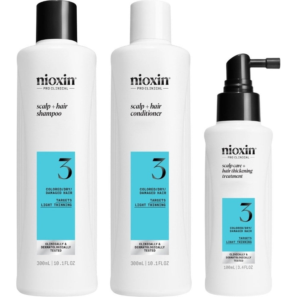 Nioxin Kit System 3 Capelli colorati secchi danneggiati caduta moderata 700 ml — Kit capelli