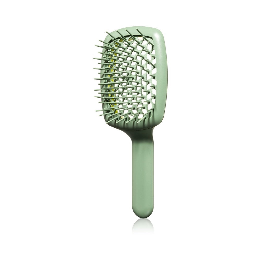 Janeke Curvy M Spazzola ventilata Verde Mela — Βούρτσα μαλλιών